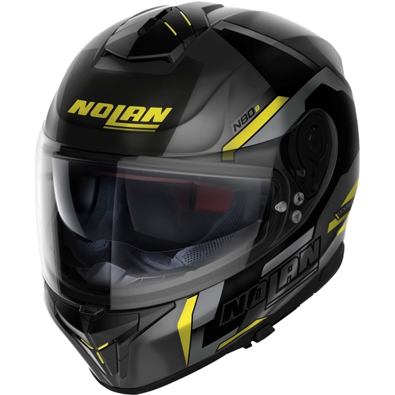 Casca moto integrala Nolan N80-8 Wanted N-com negru-galben fluo