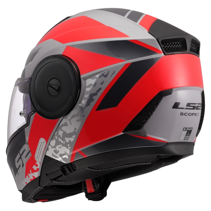 Cască de motocicletă pliabilă LS2 FF902 Scope II Oxyd gri-roșu