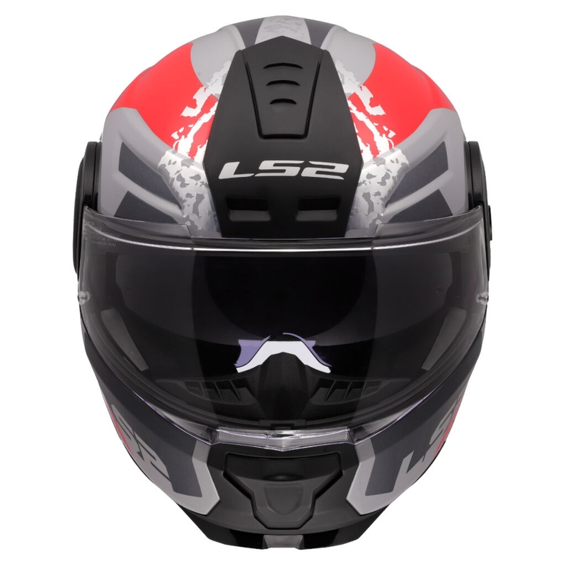 Cască de motocicletă pliabilă LS2 FF902 Scope II Oxyd gri-roșu