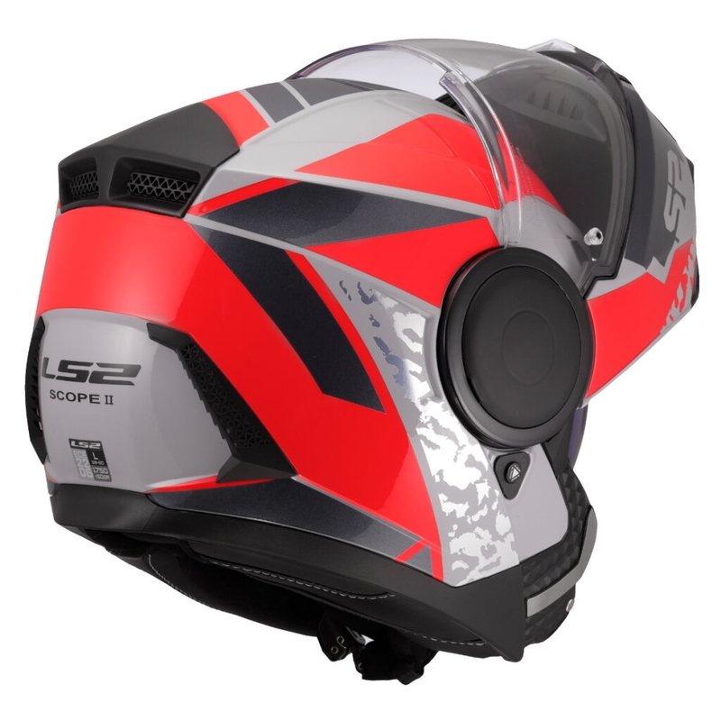 Cască de motocicletă pliabilă LS2 FF902 Scope II Oxyd gri-roșu