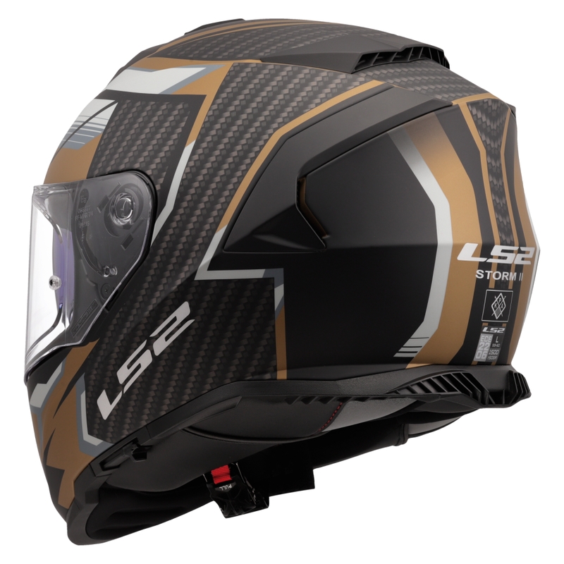 Cască integrală pentru motocicletă LS2 FF800 Storm II Tracker negru-auriu