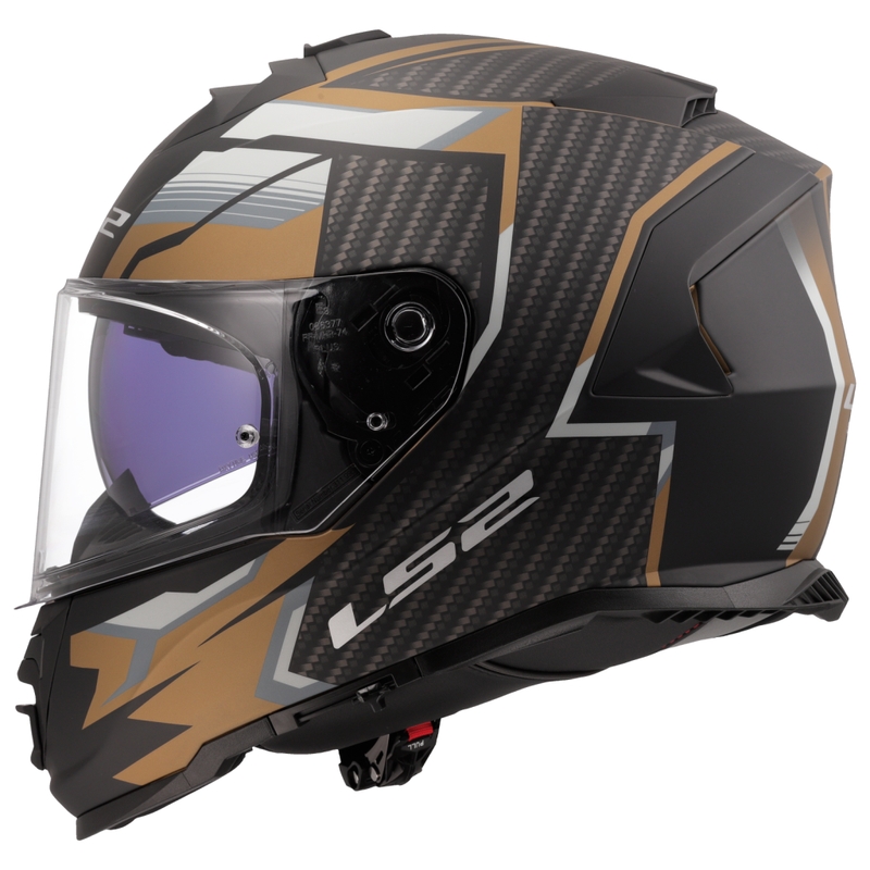 Cască integrală pentru motocicletă LS2 FF800 Storm II Tracker negru-auriu