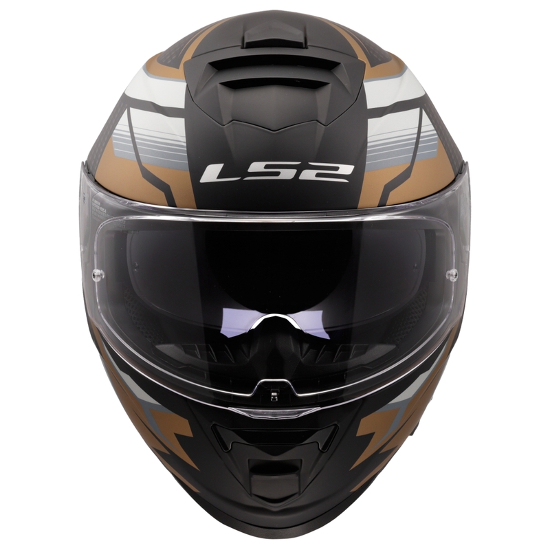 Cască integrală pentru motocicletă LS2 FF800 Storm II Tracker negru-auriu
