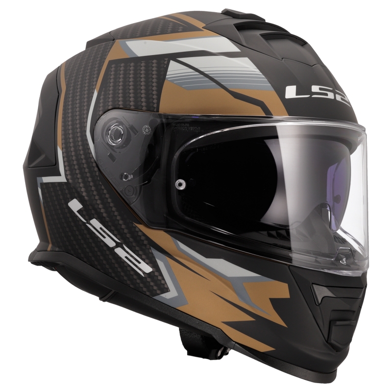 Cască integrală pentru motocicletă LS2 FF800 Storm II Tracker negru-auriu