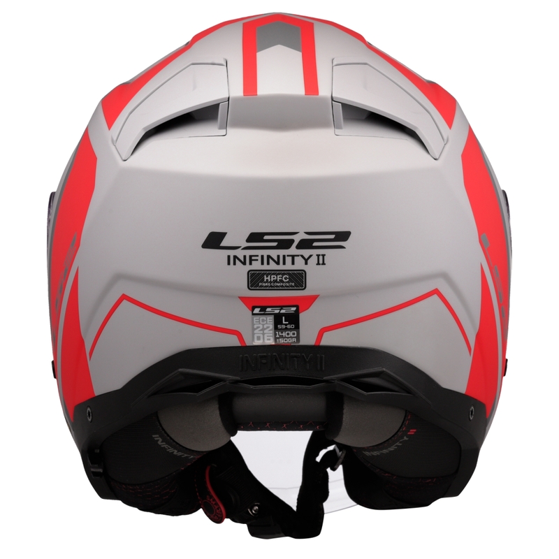 Cască de motocicletă deschisă LS2 OF603 Infinity II Focus gri-roșu
