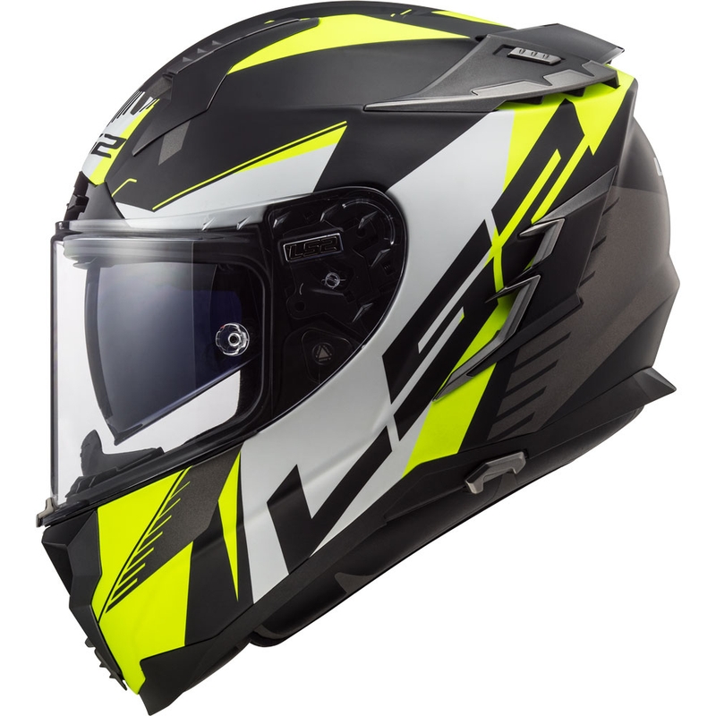 Cască de motocicletă integrală LS2 FF327 Challenger Squadron negru-fluo galben lichidare