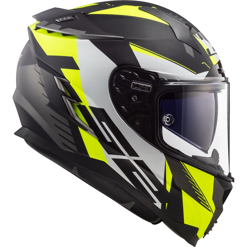 Cască de motocicletă integrală LS2 FF327 Challenger Squadron negru-fluo galben lichidare