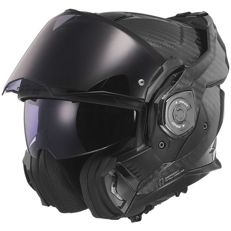Cască de motocicletă pliabilă LS2 FF901 Advant X Solid Carbon negru