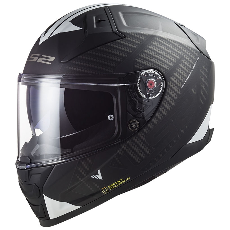 Cască integrală pentru motocicletă LS2 FF811 Vector II Splitter alb-negru