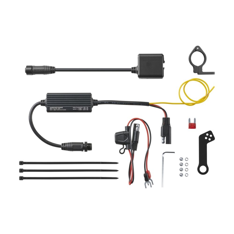 Încărcător Interphone USB-C, USB-A cu încărcare baterie motocicletă negru