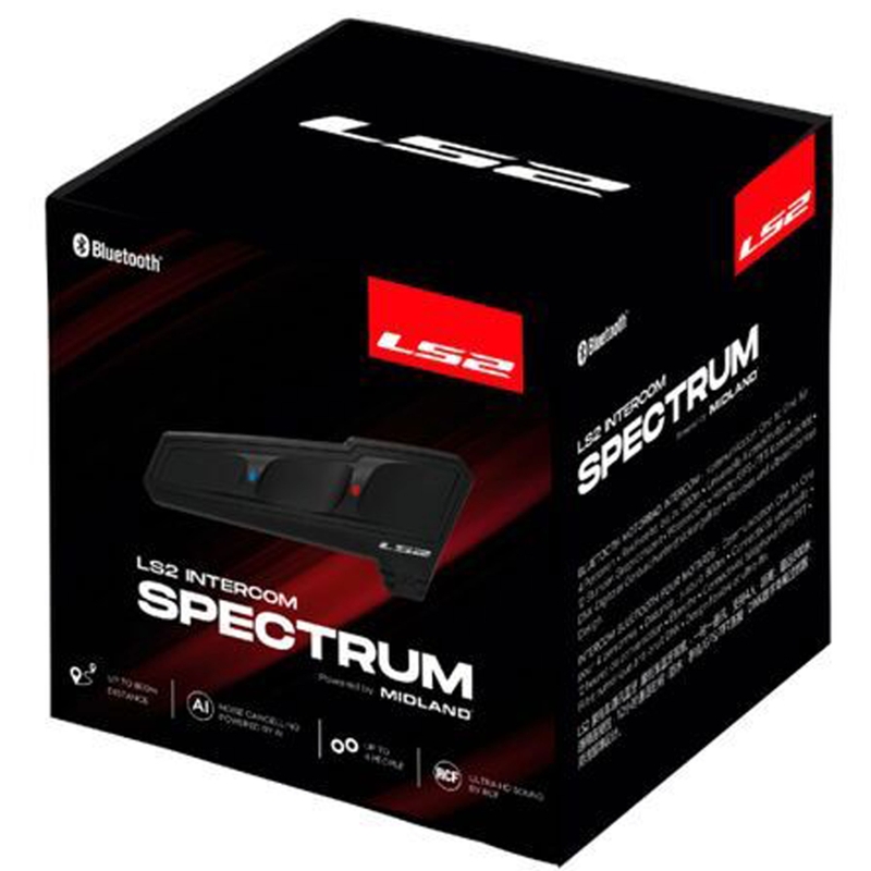 Interfon Bluetooth pentru motocicletă LS2 Spectrum negru