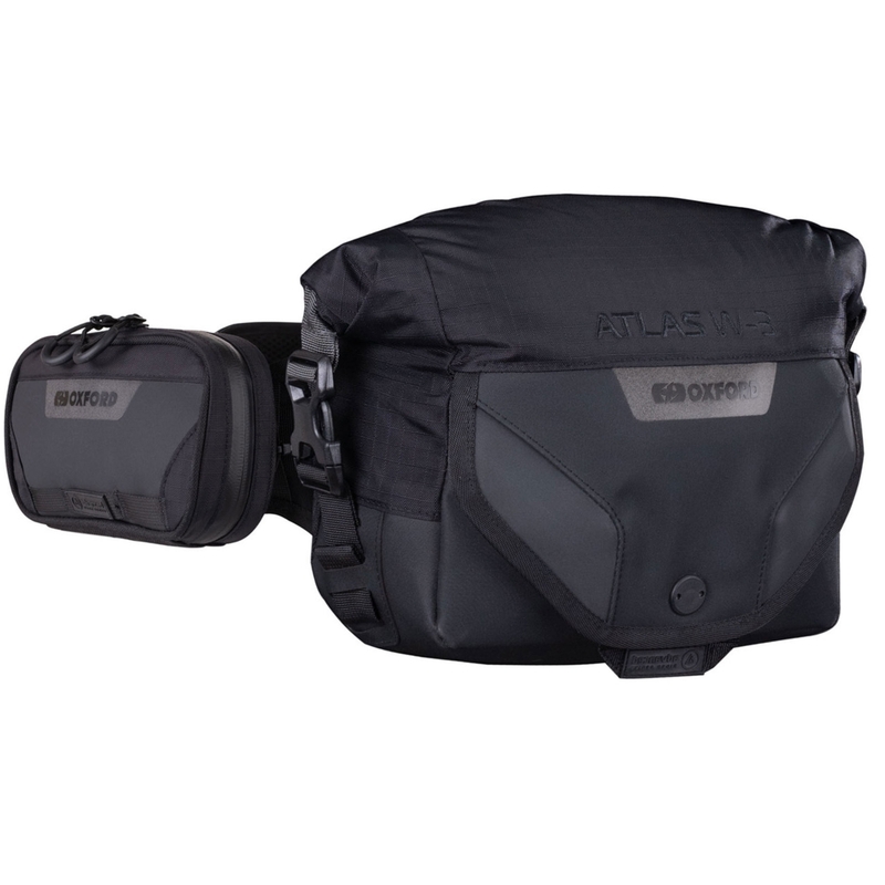 Borsetă Oxford Atlas W-3 cu buzunar suplimentar, neagră, 3,8 l