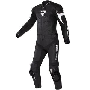 Costum de motocicletă din piele Street Racer Fast Track 2.1 negru-alb