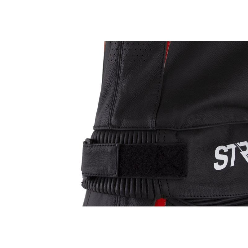 Costum de motocicletă din piele Street Racer Fast Track 2.1 negru-roșu