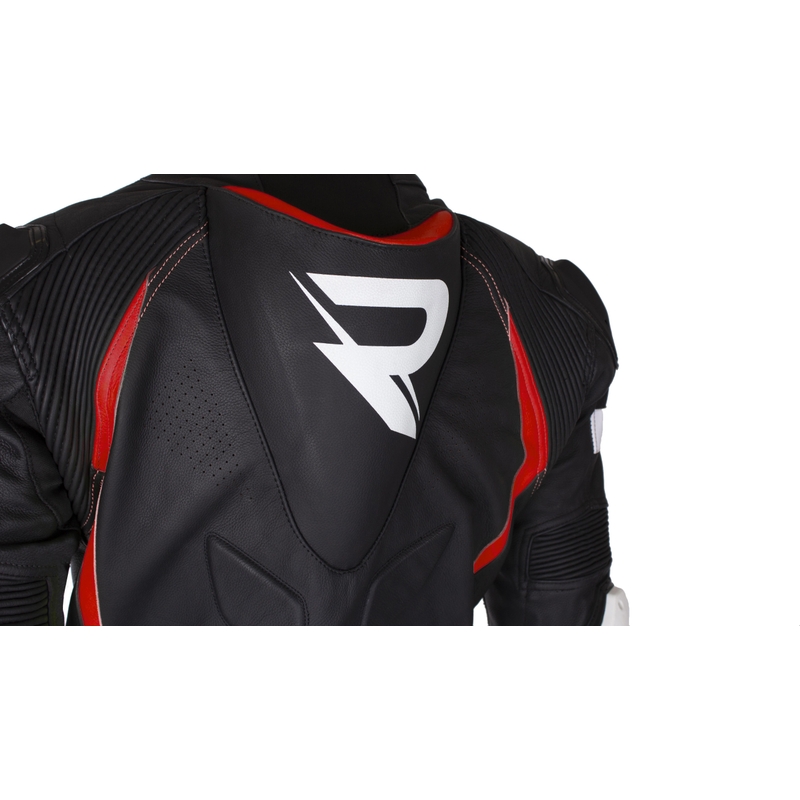 Costum de motocicletă din piele Street Racer Fast Track 2.1 negru-roșu