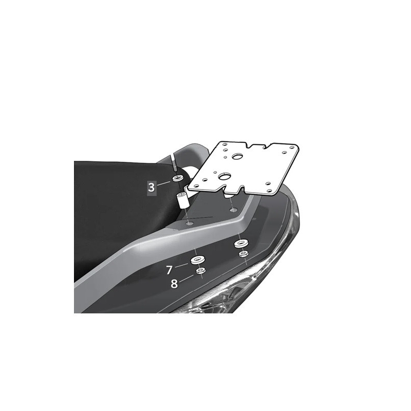 Kit de prindere cutie Top Master SHAD pentru DAELIM S3 125 2010-2023, DAELIM S3 250 2010-2023