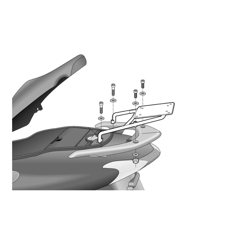Kit de prindere cutie Top Master SHAD pentru HONDA Dylan 125 2002-2008, HONDA Dylan 150 2002-2008