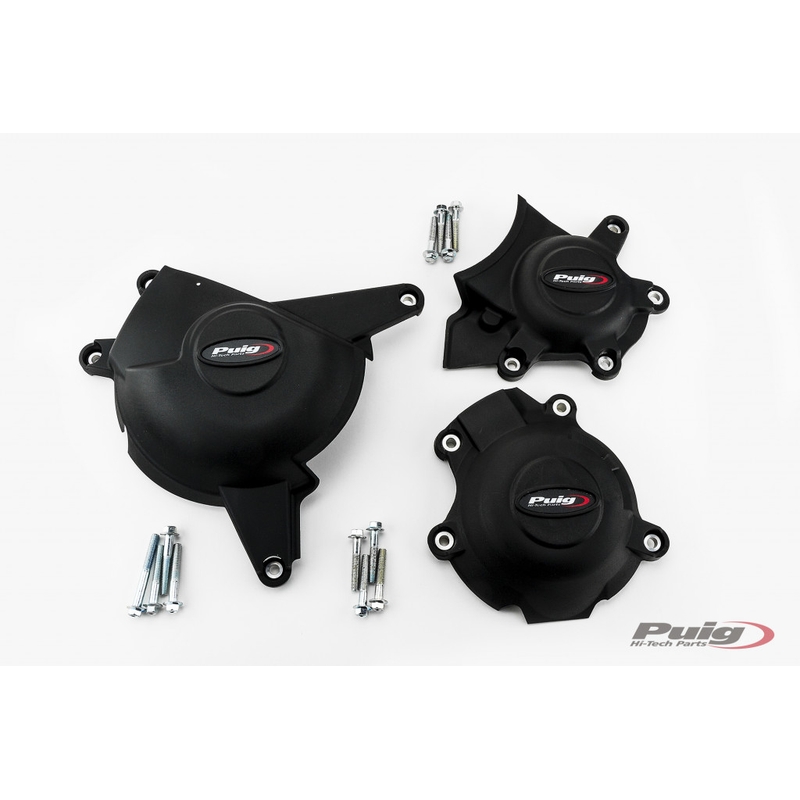 Engine covers PUIG Track for Championship Negru included 3 covers