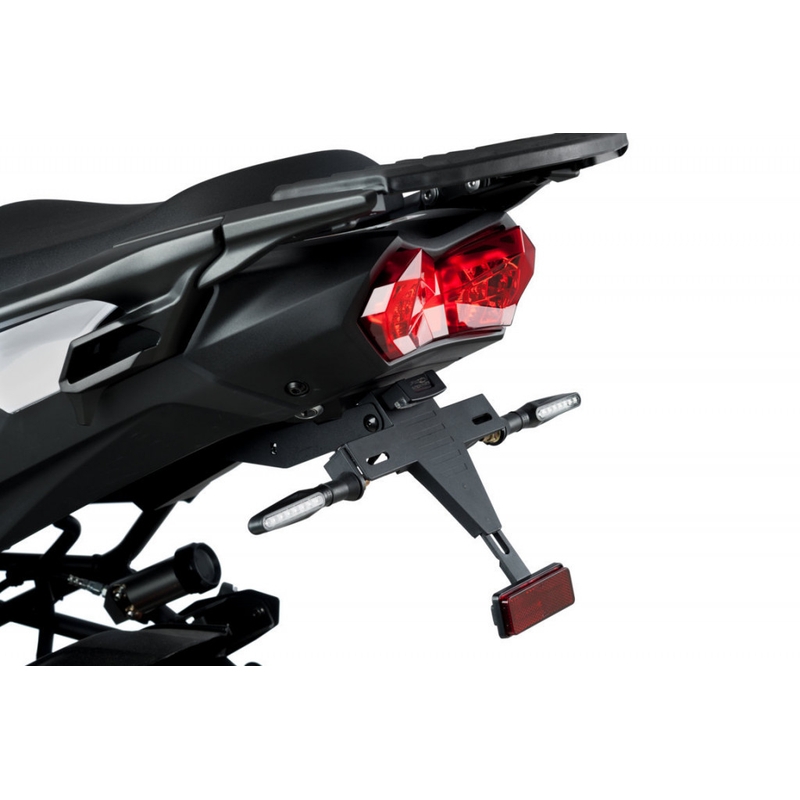 Adjustable license support PUIG Negru pentru KAWASAKI Versys 1000 / S / SE 2019, KAWASAKI Versys 1100 / S / SE 2025-2026