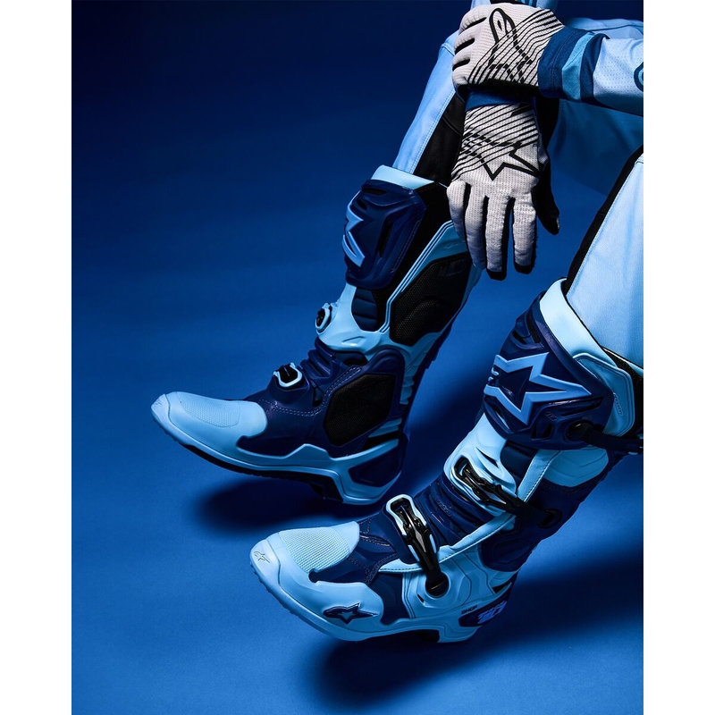 Ghete Motocicletă Alpinestars Tech 10 Ediție Limitată Steelers Albastru-Albastru Deschis