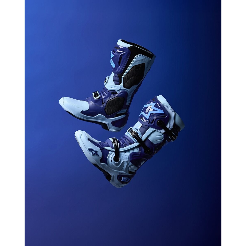 Ghete Motocicletă Alpinestars Tech 10 Ediție Limitată Steelers Albastru-Albastru Deschis