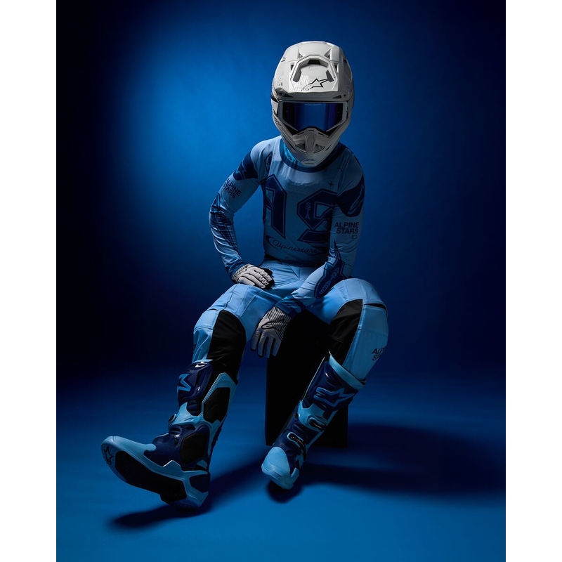 Ghete Motocicletă Alpinestars Tech 10 Ediție Limitată Steelers Albastru-Albastru Deschis