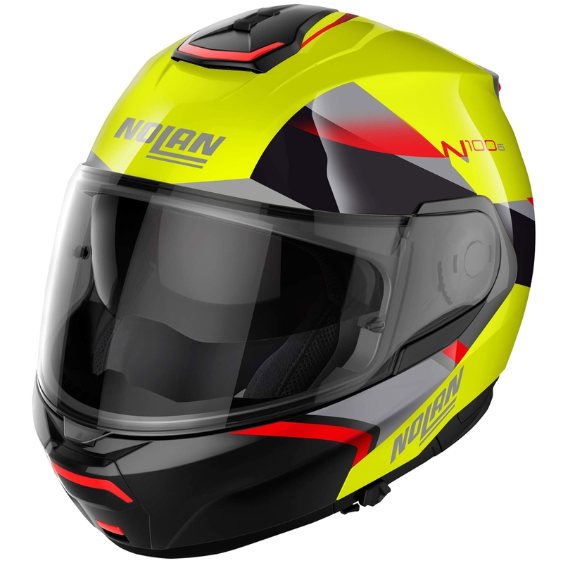 Cască de motocicletă pliabilă Nolan N100-6 Paloma N-COM 27 galben fluo