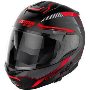 Cască de motocicletă pliabilă Nolan N100-6 Surveyor N-COM 21 negru-roșu