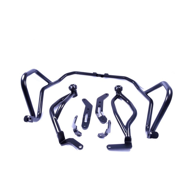 Engine guards RDMOTO Negru lower + upper frames (with protectors)
