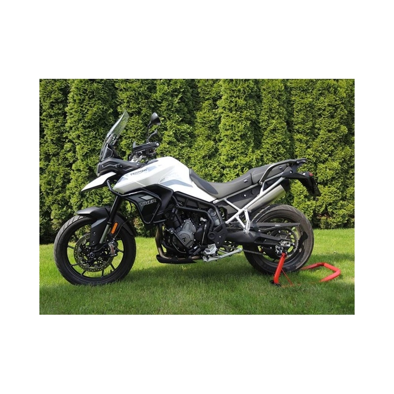 Engine guards RDMOTO Negru lower + upper frames (with protectors)
