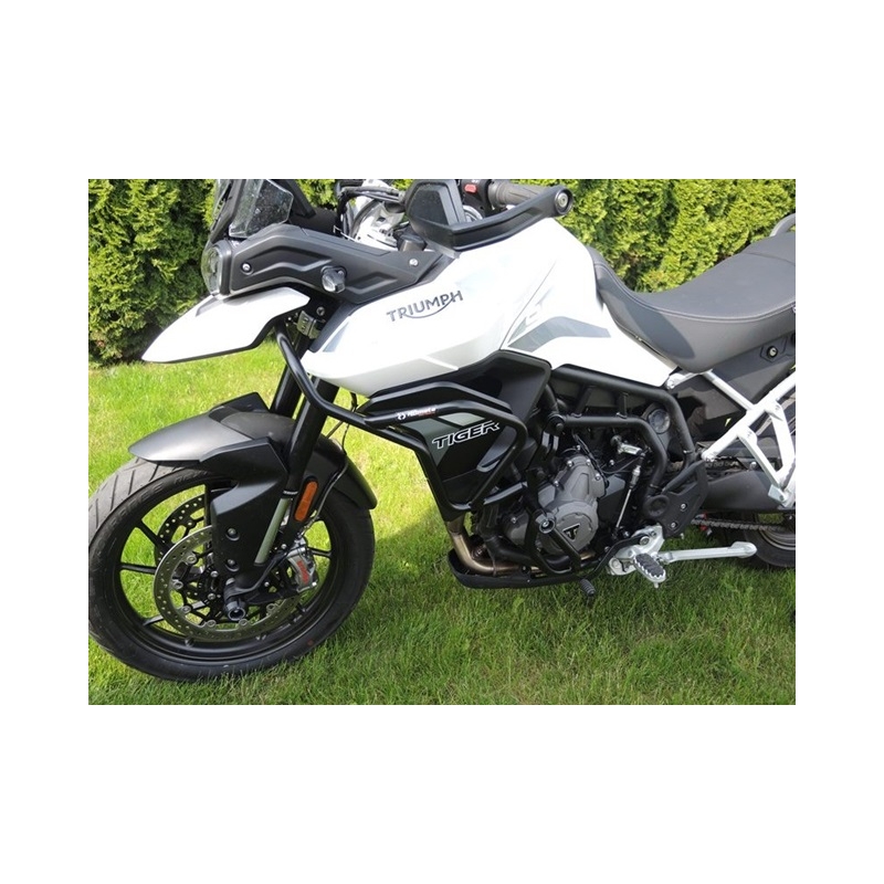 Engine guards RDMOTO Negru lower + upper frames (with protectors)