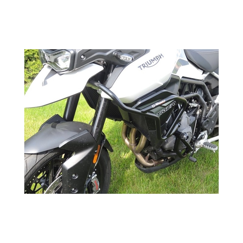 Engine guards RDMOTO Negru lower + upper frames (with protectors)