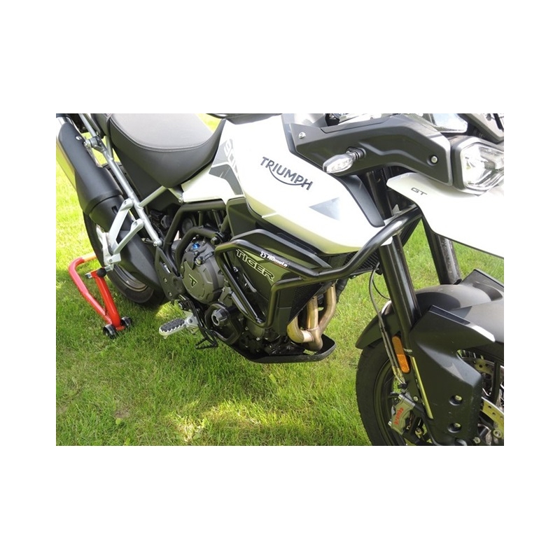 Engine guards RDMOTO Negru lower + upper frames (with protectors)