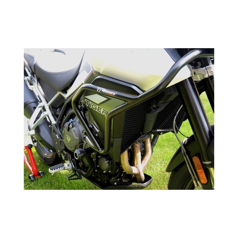 Engine guards RDMOTO Negru lower + upper frames (with protectors)