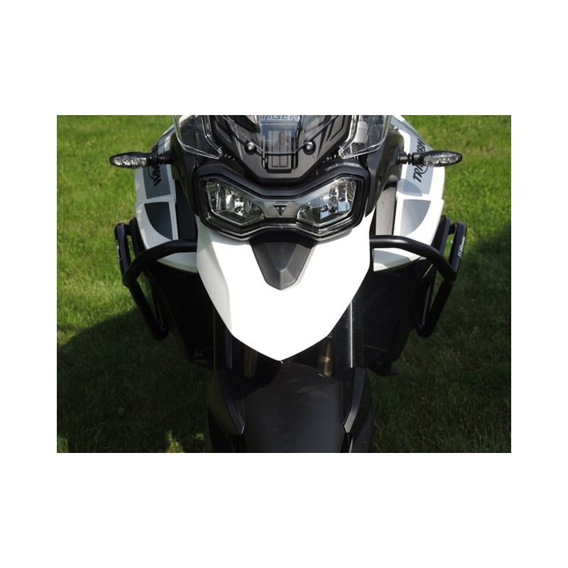 Engine guards RDMOTO Negru lower + upper frames (with protectors)