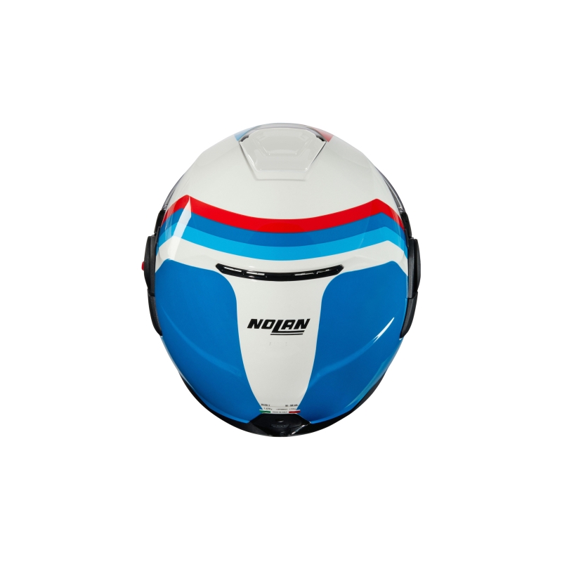 Cască de motocicletă pliabilă Nolan N120-1 Lineo N-COM 347 alb-albastru-roșu