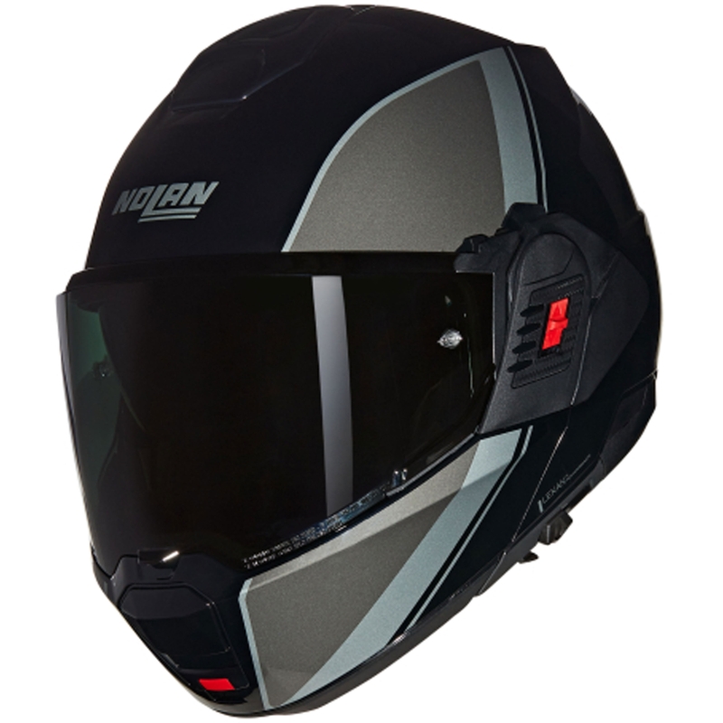 Cască de motocicletă pliabilă Nolan N120-1 Verniciatura Speciale N-COM 341 negru-gri