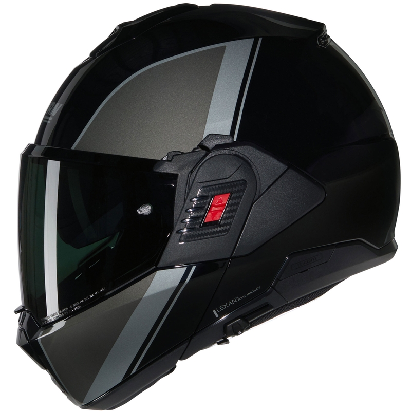 Cască de motocicletă pliabilă Nolan N120-1 Verniciatura Speciale N-COM 341 negru-gri