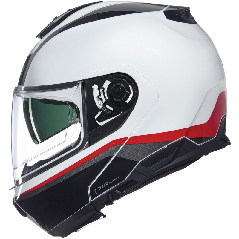 Cască de motocicletă pliabilă Nolan N100-6 Incognito N-COM 344 alb-negru-roșu