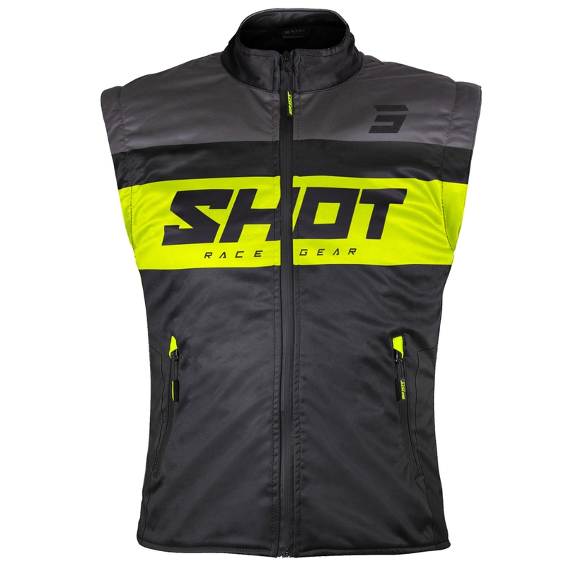 Vestă motociclistă Shot Bodywarmer Lite negru-galben fluo