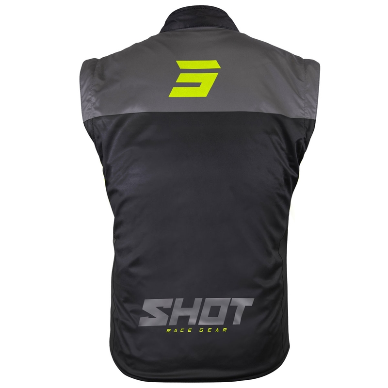 Vestă motociclistă Shot Bodywarmer Lite negru-galben fluo