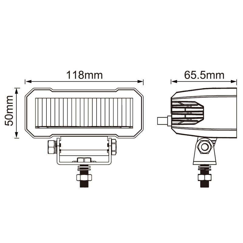 Lampă LED SHARK 4,6" 20W neagră