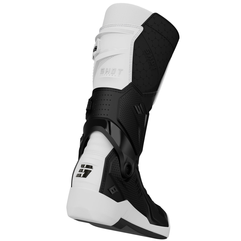 Ghete moto Shot Race 8 alb-negru