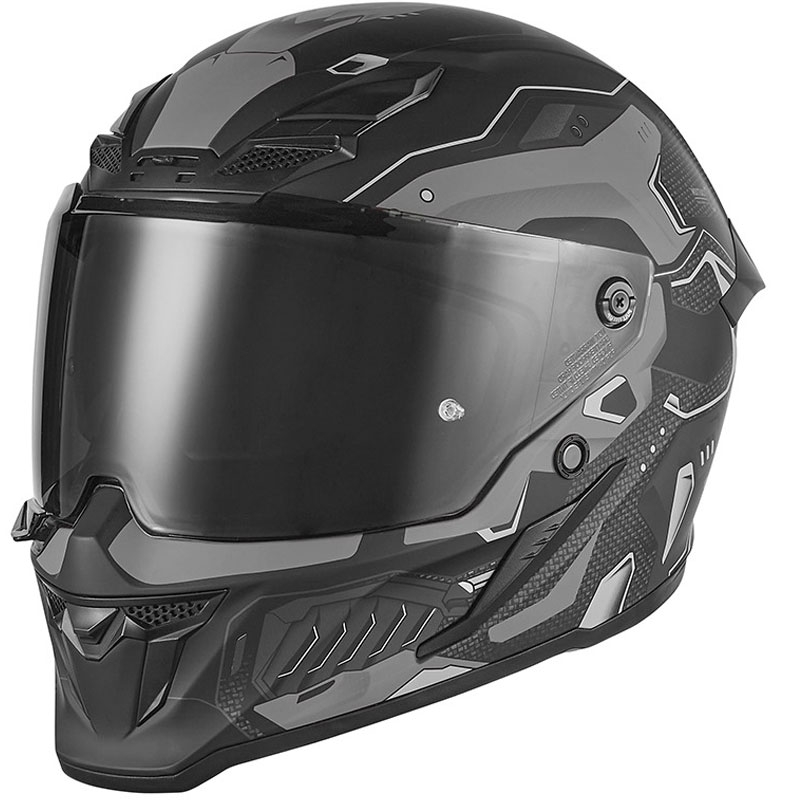 Cască integrală pentru motocicletă NOX Exclusive Goliath Berserk, neagră mată-titan