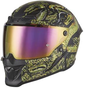 Cască integrală pentru motocicletă NOX Exlusiv Goliath Mythology negru mat-auriu
