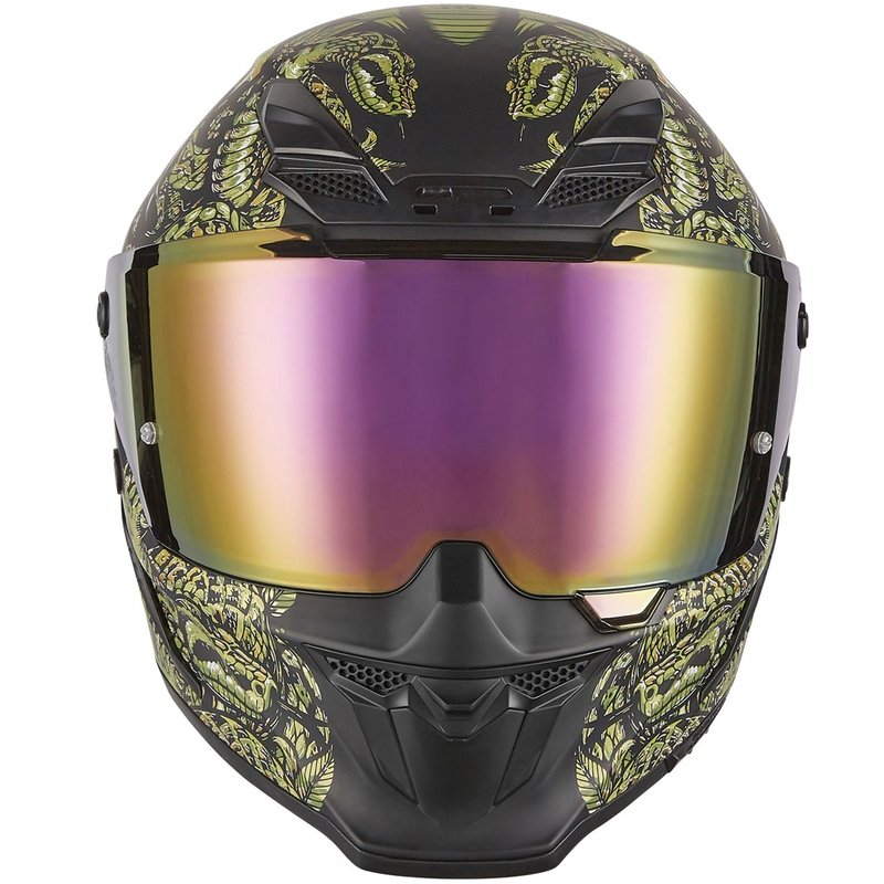 Cască integrală pentru motocicletă NOX Exlusiv Goliath Mythology negru mat-auriu