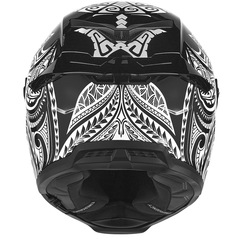 Cască integrală pentru motocicletă NOX Exlusiv Goliath Maori negru-alb