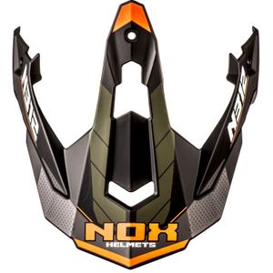 Vizier pentru căști de motocicletă NOX N312 Vapor mat kaki-portocaliu