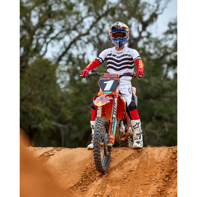 Tricou motocross Alpinestars Techstar ediție limitată Negru intens-alb-roșu fluo-portocaliu