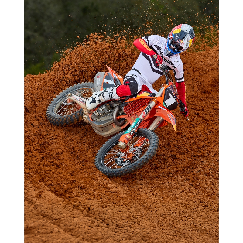 Pantaloni motocross Alpinestars Techstar ediție limitată Negru intens-alb-roșu fluo-portocaliu
